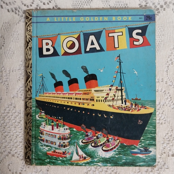 Vintage 1951 "Boats" Little Golden Book - Picture 1 of 6